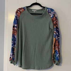Patterned long sleeve shirt